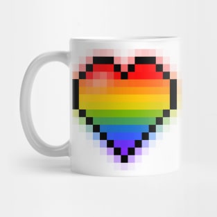 Pixel Heart Rainbow Mug